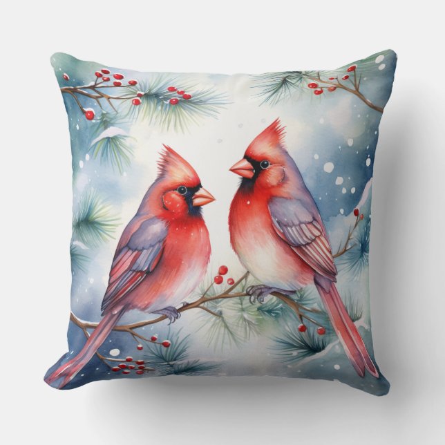 Two Cardinals Cushion (Front)