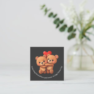 Two cartoon bears hugging. enclosure card