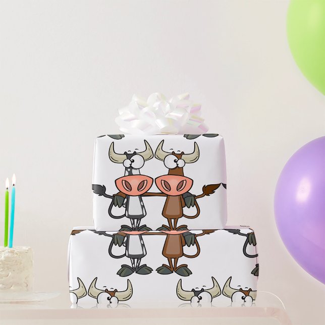 Two Cartoon Cows Wrapping Paper (Creator Uploaded)