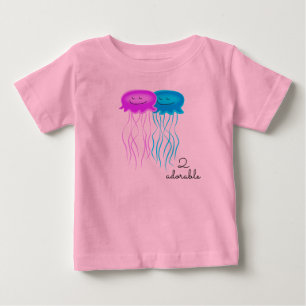 Two Cartoon Jellyfish Baby T-Shirt