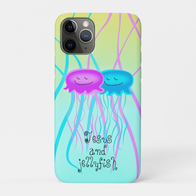 Two Cartoon Jellyfish Case-Mate iPhone Case (Back)