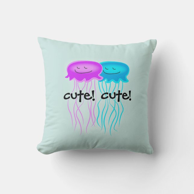 Two Cartoon Jellyfish Cushion (Front)