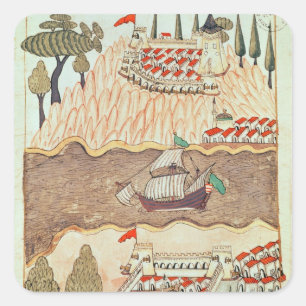 Two castles in the Black Sea Square Sticker