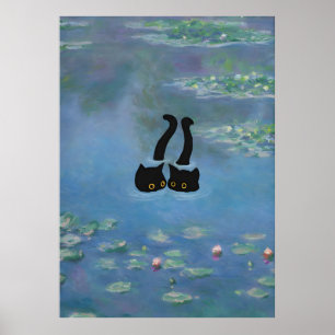 Two Cat Print Monet Waterlily
