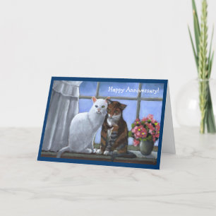 TWO CATS: Annniversary: PASTEL ART Card