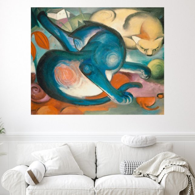 Two Cats, Blue and Yellow (1912) by Franz Marc Poster (Creator Uploaded)