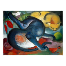 "Two Cats, Blue and Yellow" by Franz Marc (1912)