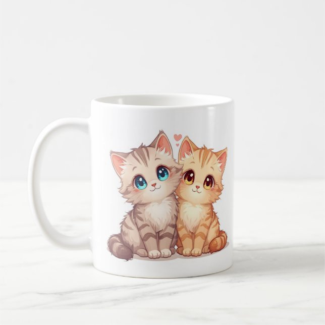 Two Cats Ceramic Mug (Left)