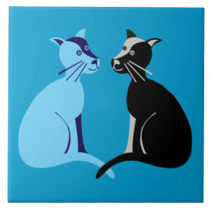 two cats ceramic tile