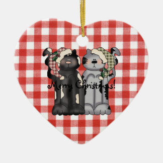 Two-Cats Christmas Ornament