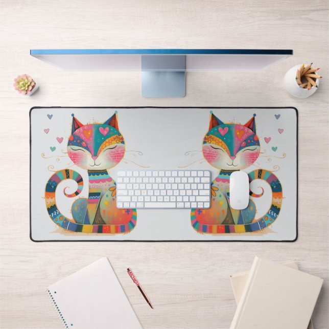 Two Cats  Desk Mat (Office 1)
