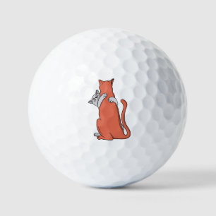 Two Cats Embrace Friendship Golf Balls