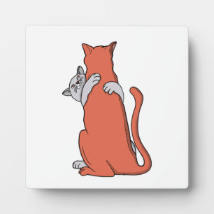 Two Cats Embrace Friendship Plaque