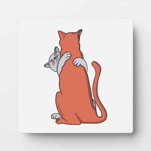 Two Cats Embrace Friendship Plaque (Front)