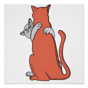 Two Cats Embrace Friendship Poster