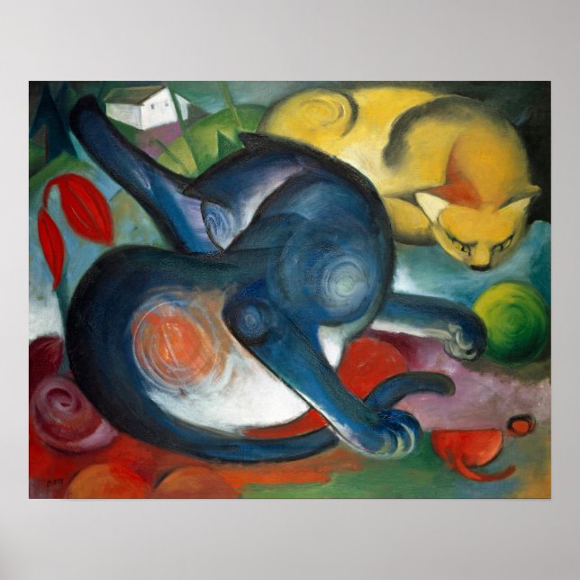 Two Cats, Franz Marc 1912 Poster (Front)