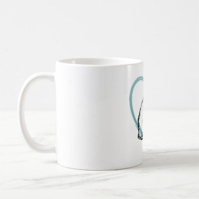 Two Cats Hugging Coffee Mug (Left)