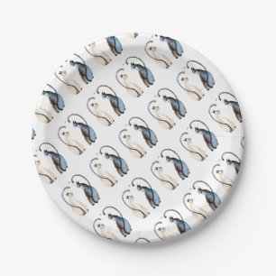 Two Cats in Love Paper Plate