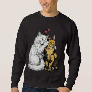 Two Cats in Love Pen & Ink Sweatshirt