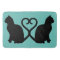 Two Cats in Love Silhouette Bath Mat