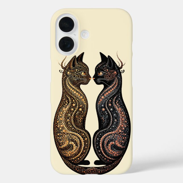  Two Cats in Vibrant Artistic Design  Case-Mate iPhone Case (Back)