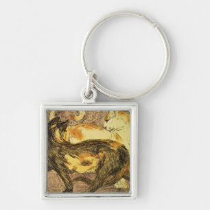 Two Cats Key Ring