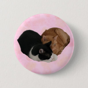 Two Cats Making Heart Button