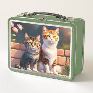 Two Cats Metal Lunchbox