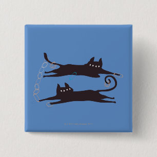 Two Cats Playing 15 Cm Square Badge