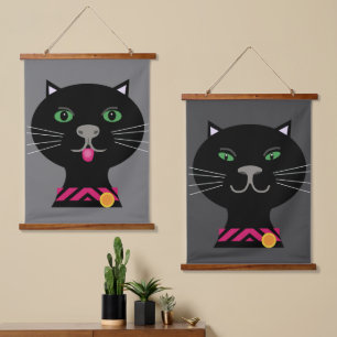 Two cats poster pair hanging tapestry