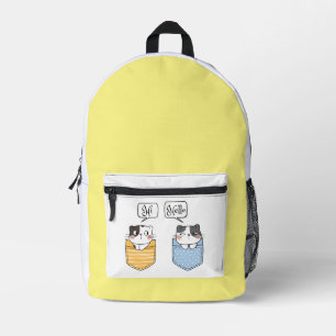 two cats printed backpack