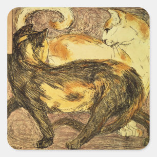 Two Cats Square Sticker