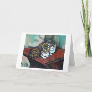 Two Cats, Suzanne Valadon Card