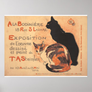 Two Cats T.A. Steinlen French Art Nouveau Poster