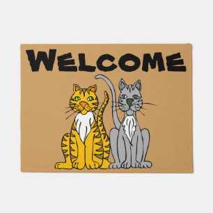 Two Cats Welcome Mat
