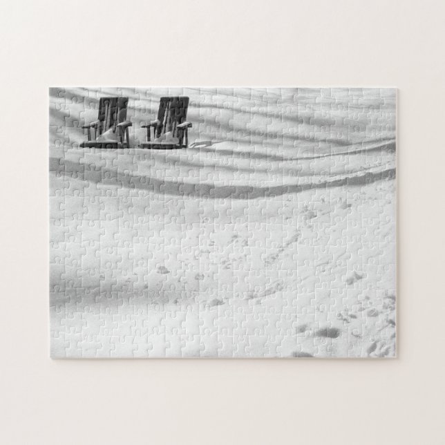 Two Chairs Buried In Snow Jigsaw Puzzle (Horizontal)