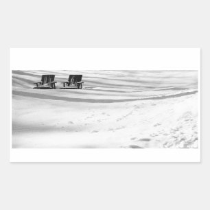 Two Chairs Buried In Snow Rectangular Sticker