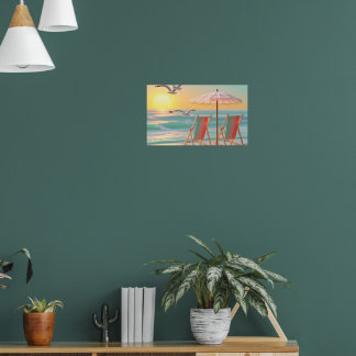 "Two Chairs By The Sea" Poster