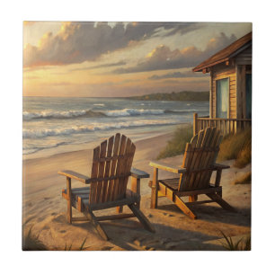 Two Chairs on a Beach Ceramic Tile