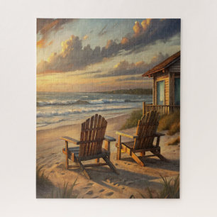 Two Chairs on a Beach Jigsaw Puzzle