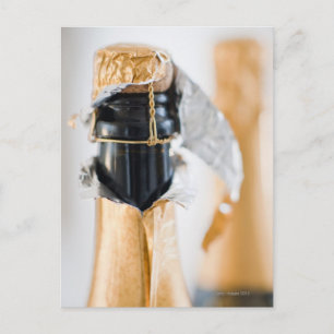 Two champagne bottles postcard