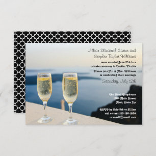 Two Champagne Glasses Photo - 3x5 Wedding Announce Invitation