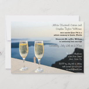 Two Champagne Glasses Photo - Wedding Announcement
