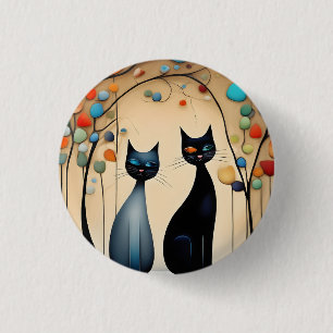Two Charming Cats 3 Cm Round Badge