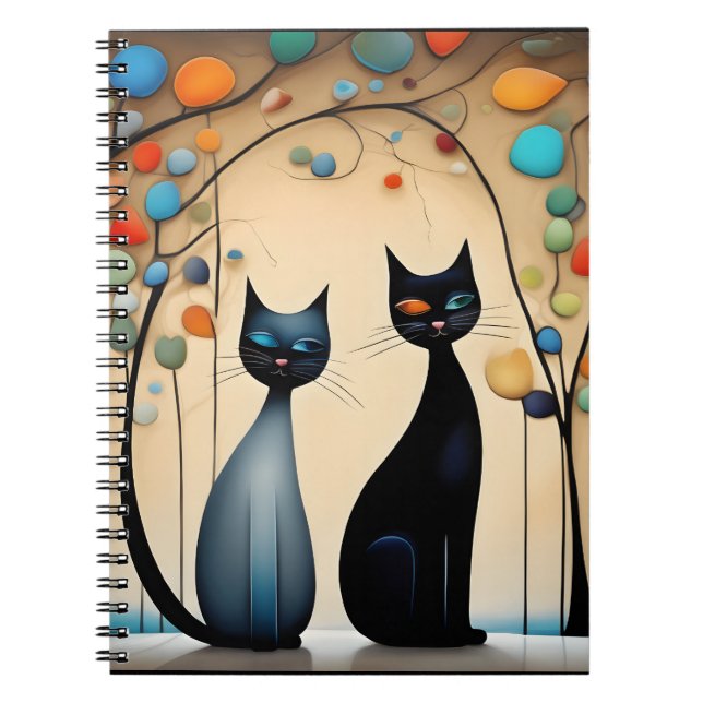  Two Charming Cats Notebook (Front)