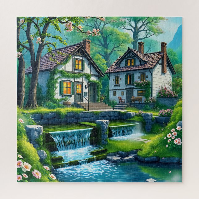 Two charming cottages jigsaw puzzle (Vertical)