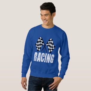 Two chequered racing flags for the competition 5 sweatshirt