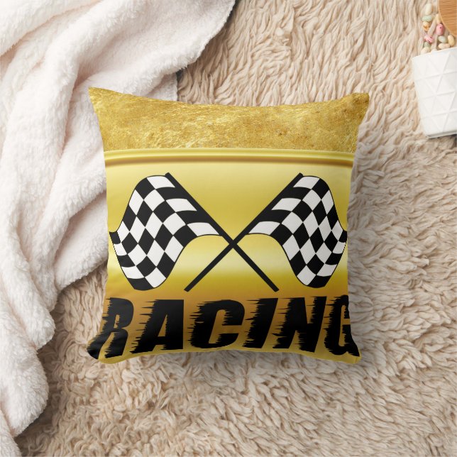 Two chequered racing flags for the competition win cushion (Blanket)