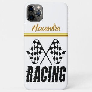 Two chequered racing flags gold foil Stripe 11 iPhone 11 Pro Max Case