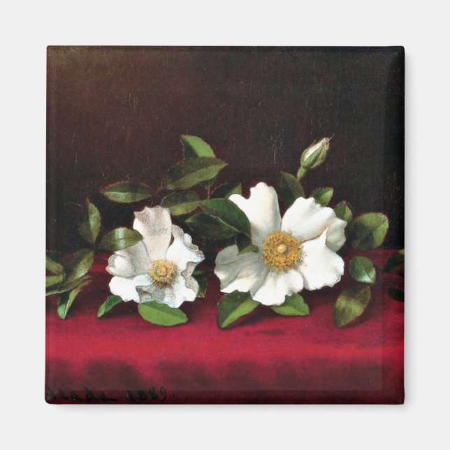 Two Cherokee Roses on Red Velvet, Magnet (Front)